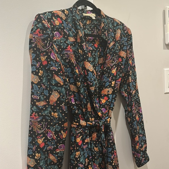 Anna Di Rossi Vintage Black Silk Long Sleeve Midi Dress - Picture 4 of 5